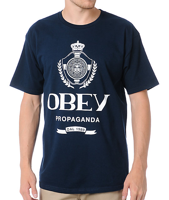 obey shirt blue