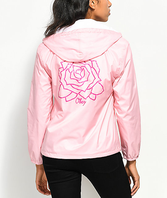Obey Mira Rose Pink Anorak Jacket Zumiez