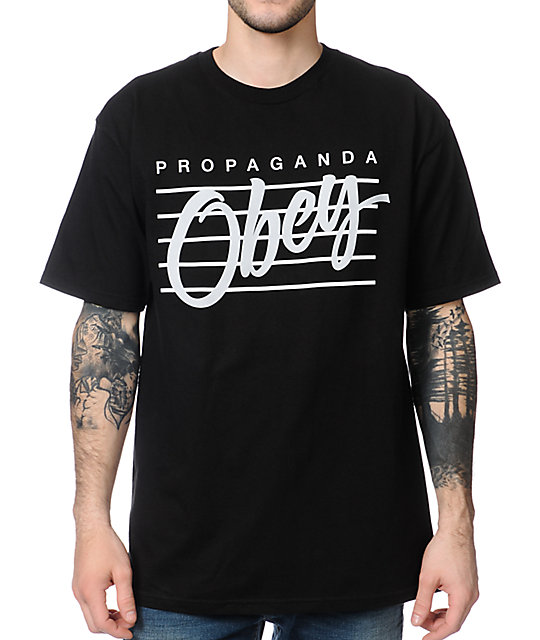 Obey Nine Nickel Black TShirt Zumiez