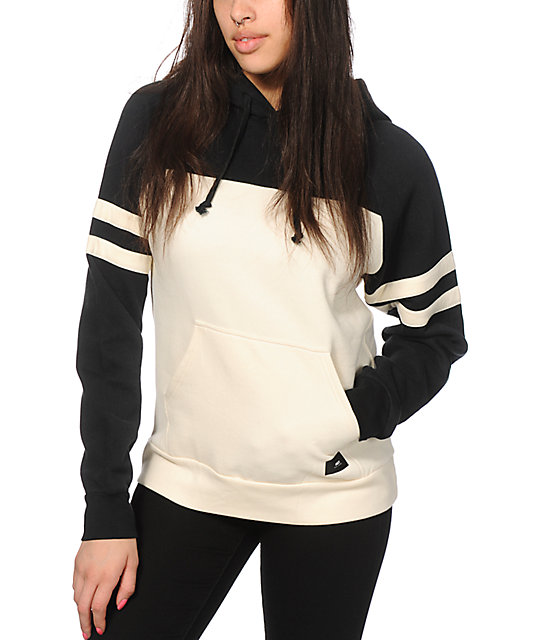 Obey No Name Black & Cream Colorblock Hoodie Zumiez