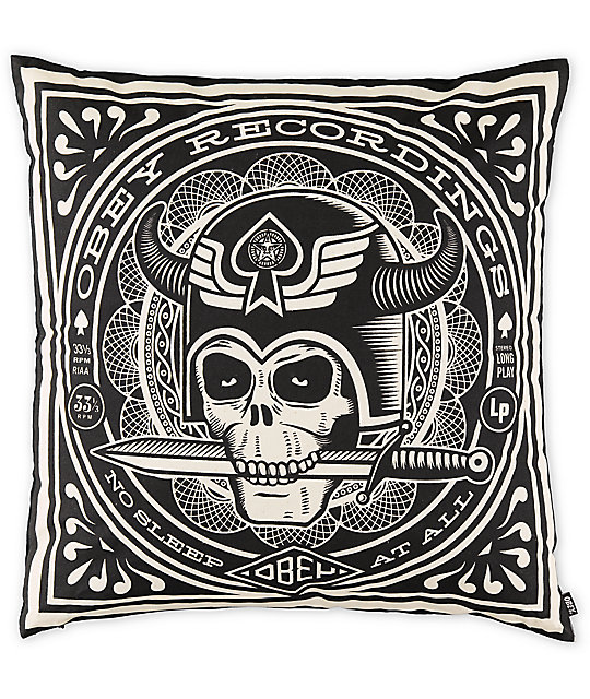 Obey No Sleep Black Throw Pillow Zumiez