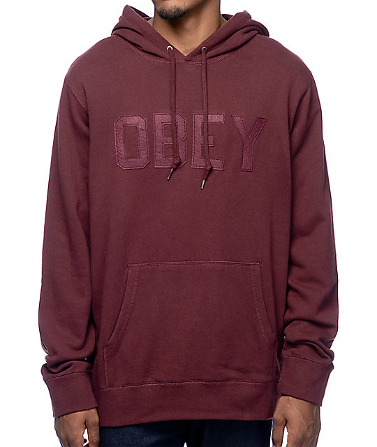 Obey North Point Burgundy Pullover Hoodie | Zumiez