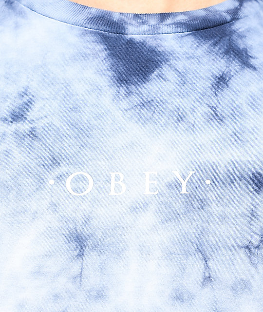 Obey Novel Navy Tie Dye Long Sleeve TShirt Zumiez
