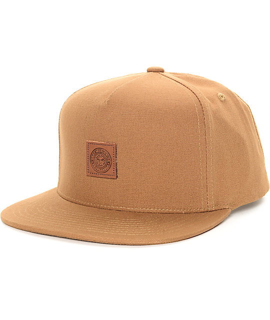 brown snapback cap
