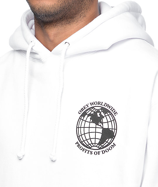 obey hoodie white