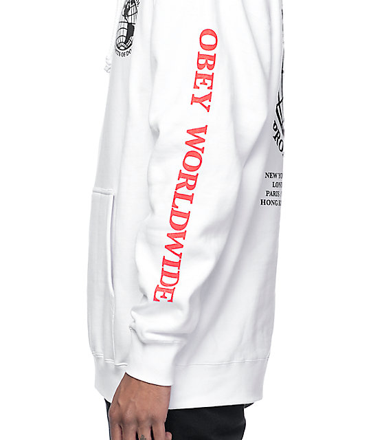 obey hoodie white