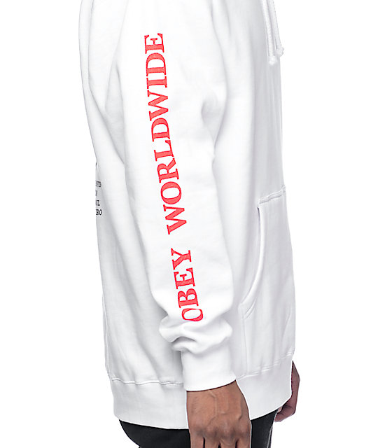 obey hoodie white