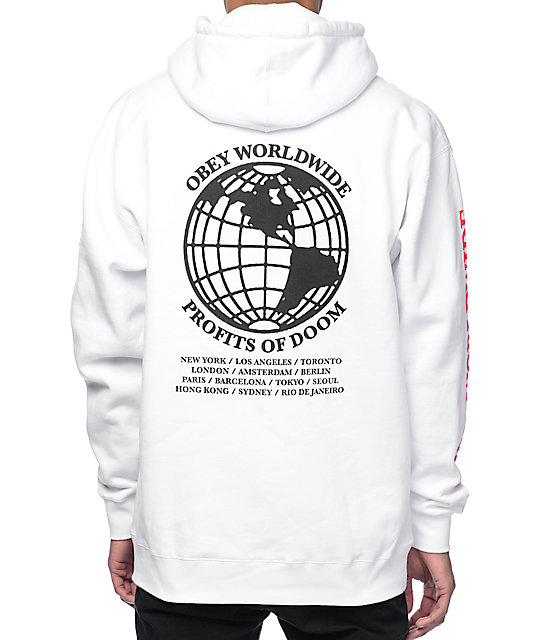 obey hoodie white