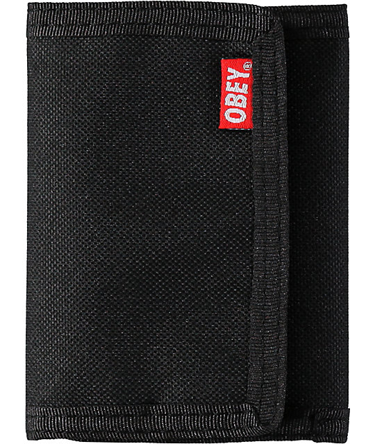 Obey Quality Dissent Black Trifold Wallet Zumiez