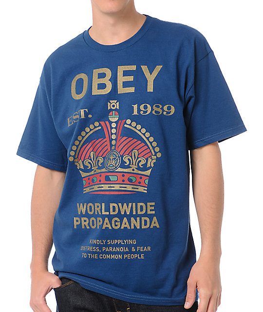 obey shirt blue