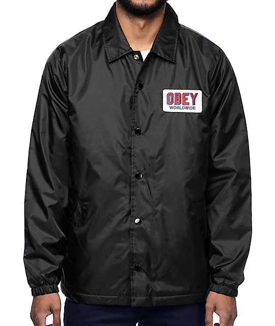 Obey Sheffield Black Quilted Coach Jacket at Zumiez : PDP