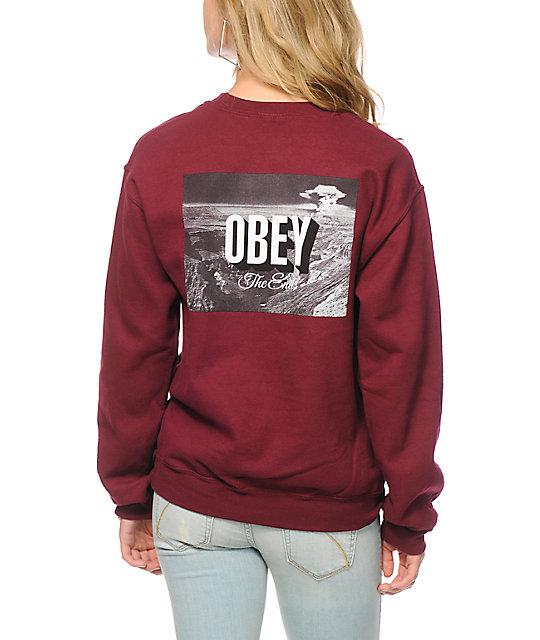 Obey The End Crew Neck Sweatshirt Zumiez
