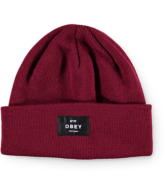 Obey Vernon Merlot Beanie Zumiez