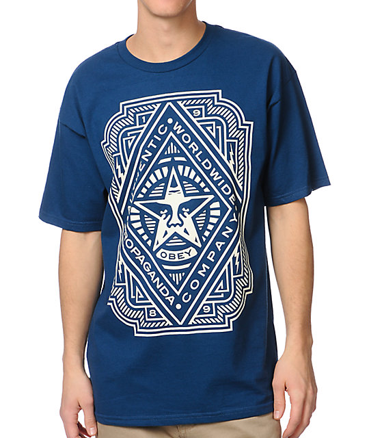 obey shirt blue