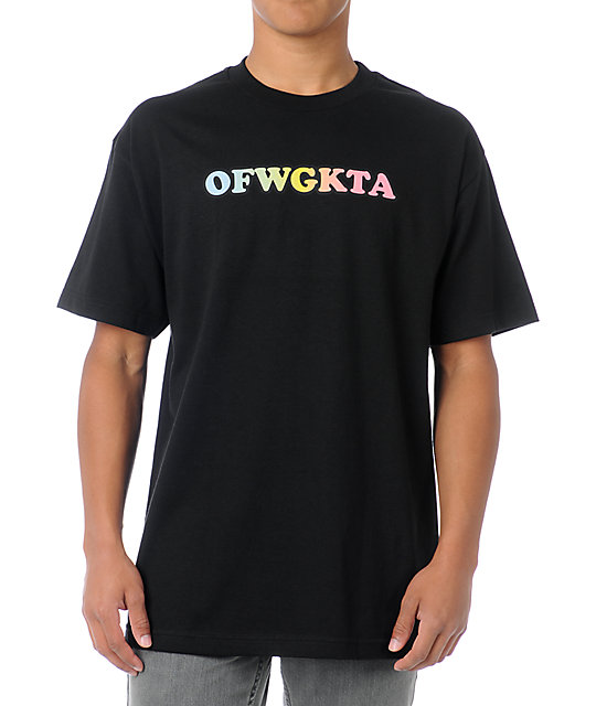 Odd Future Acronym Rainbow Black TShirt Zumiez