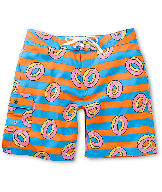 Odd Future Donut Blue & Orange Stripe 19 Board Shorts at Zumiez PDP