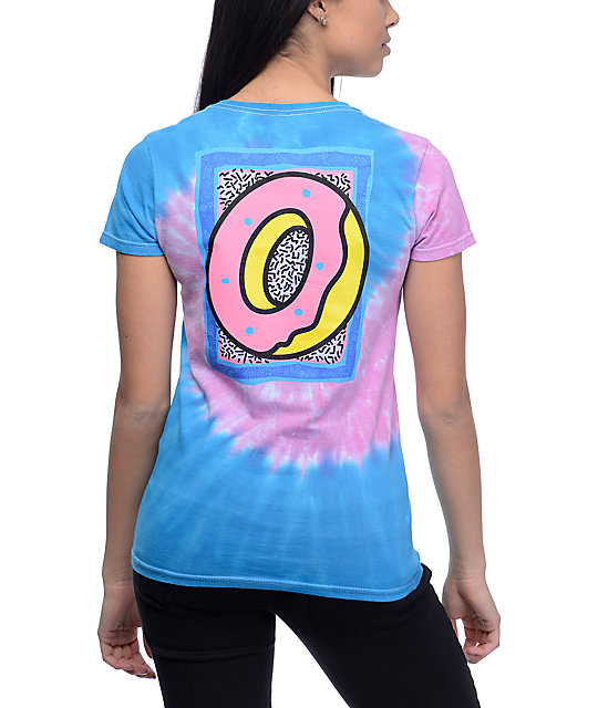 Odd Future Neon Razz Wave Pink & Blue Tie Dye T-Shirt | Zumiez