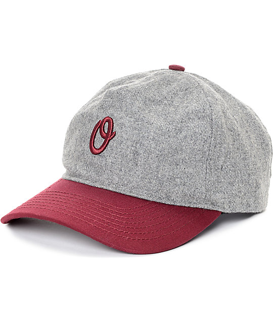 burgundy baseball hat