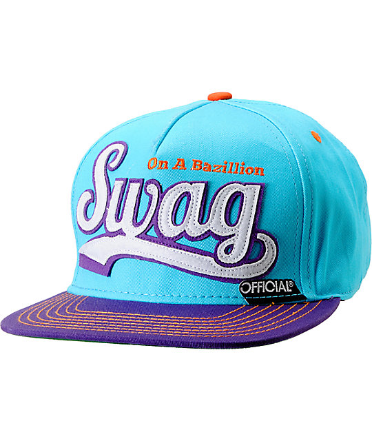 Official Swag Turquoise & Purple Snapback Hat