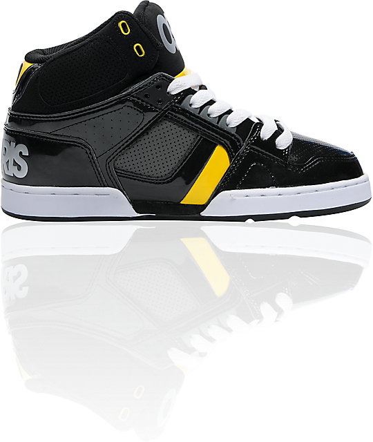 Osiris NYC 83 Black, Charcoal Grey & Yellow Shoes Zumiez