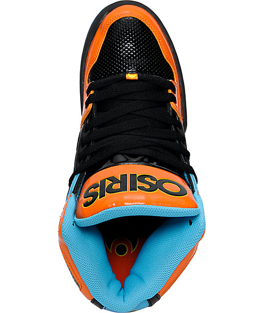 Osiris NYC 83 Orange, Black, & Blue Mens High Top Skate Shoes | Zumiez