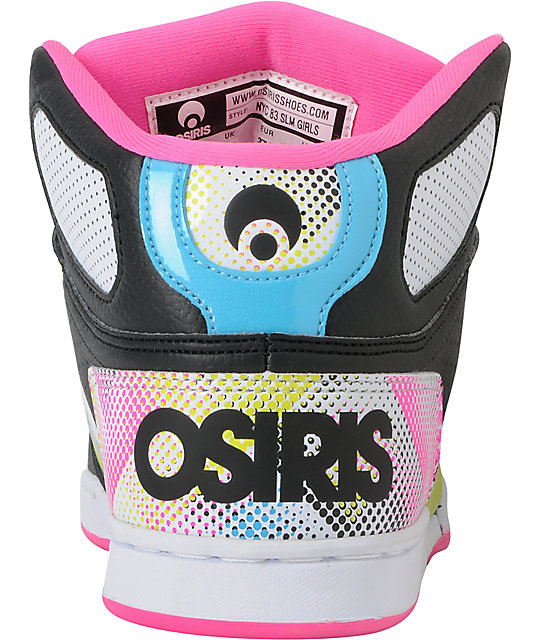 Osiris NYC 83 Slim Black, Pink & Hypertone Shoes Zumiez