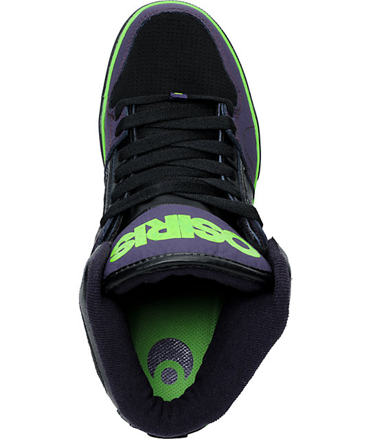 Osiris NYC 83 VLC Black, Purple, & Lime Green Skate Shoes Zumiez