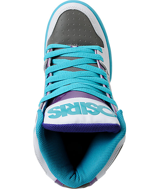 Osiris NYC 83 White, Purple & Teal Skate Shoes Zumiez
