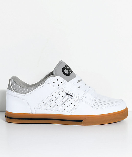 Osiris Protocol White Leather & Gum Skate Shoes Zumiez