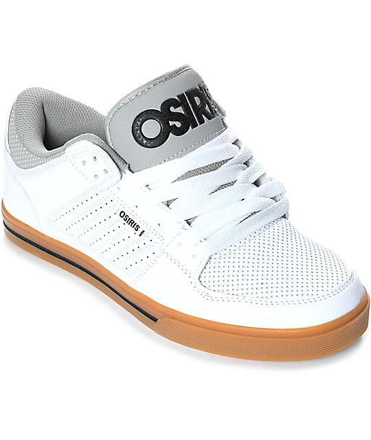 Osiris Protocol White Leather & Gum Skate Shoes Zumiez