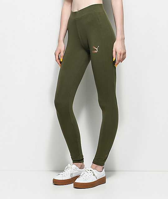 puma olive green track pants