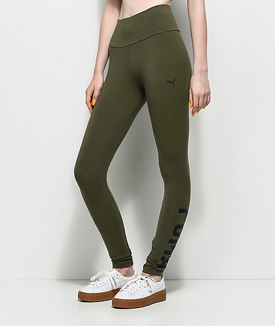 puma olive green track pants