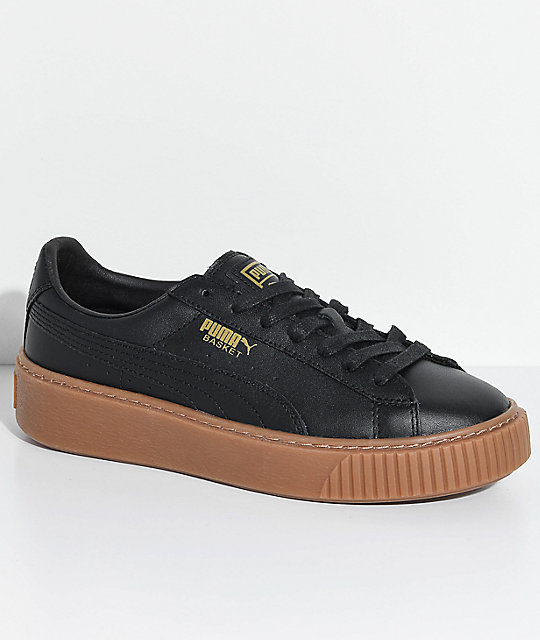 puma black shoes platform