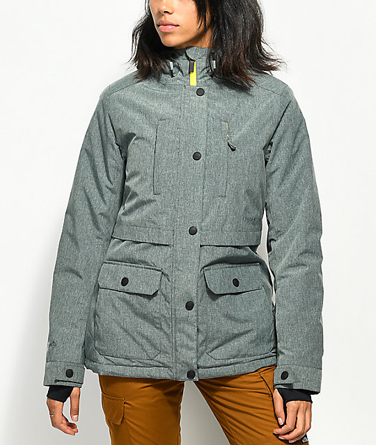 PWDR ROOM Spirit Mineral Green 7K Snowboard Jacket Zumiez