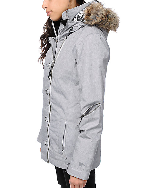 PWDR Room Ravine Grey 10K Snowboard Jacket Zumiez