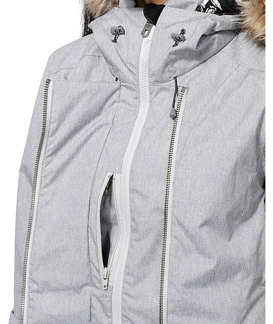 PWDR Room Ravine Grey 10K Snowboard Jacket Zumiez