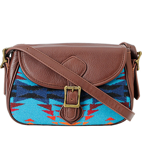 Pendleton Native Print Leather Handbag Zumiez