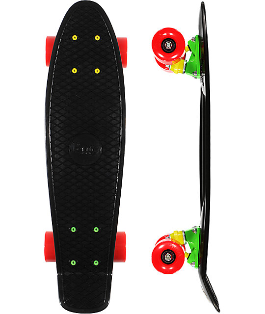 Penny Original Black & Rasta 22.5" Cruiser Complete Skateboard Zumiez