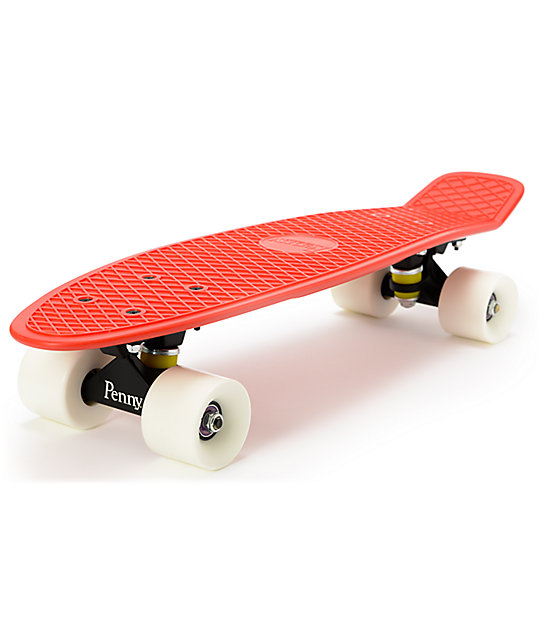 Penny Original Red & White 22.5" Cruiser Complete Skateboard Zumiez