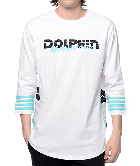 pink and white baseball shirt