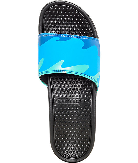 Pink Dolphin Ocean Slide Black Sandals | Zumiez