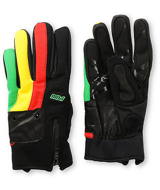 Pow Barker Rasta Snowboard Gloves Zumiez