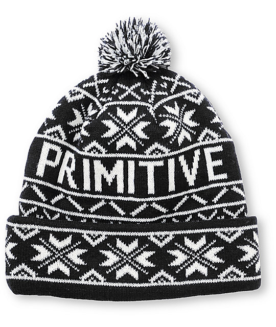 Primitive Frost Pom Black Beanie Zumiez