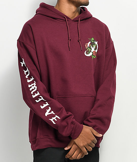 fruit of the loom burgundy hoodie