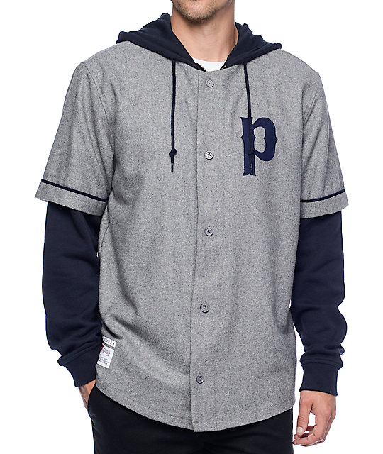 Primitive Two4One Heather Grey Baseball Jersey Hoodie Zumiez