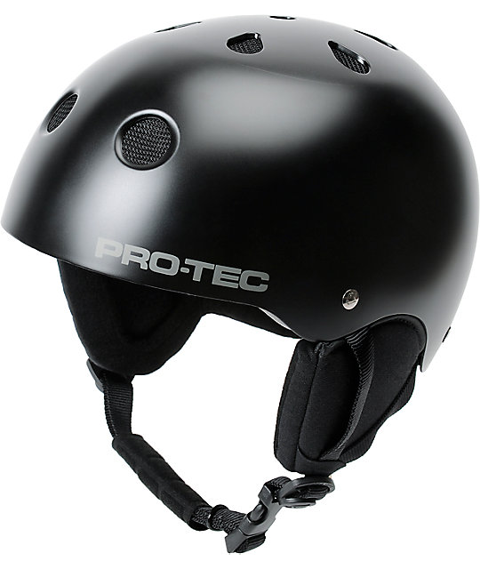 ProTec Classic Satin Black Audio Force Snowboard Helmet