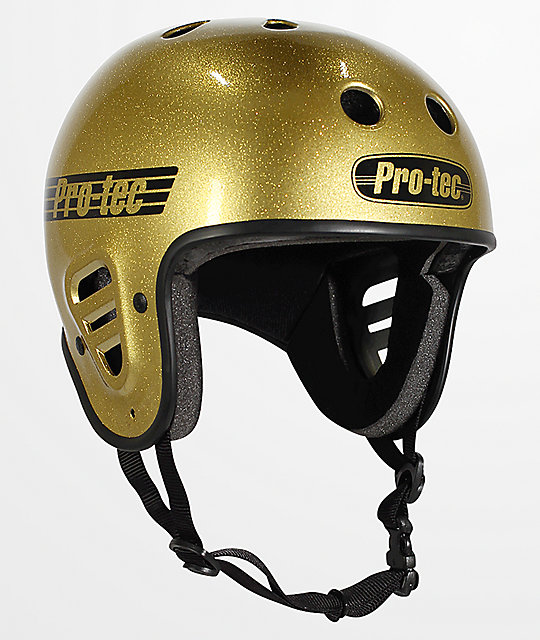 ProTec Full Cut Gold Flake Skateboard Helmet Zumiez