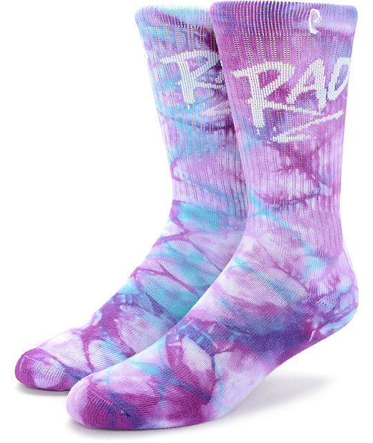 Psockadelic Rad Purple Tie Dye Crew Socks at Zumiez PDP