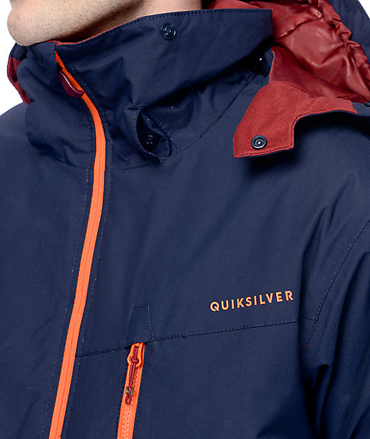 Quiksilver Mission Colorblock Navy 10K Snowboard Jacket Zumiez