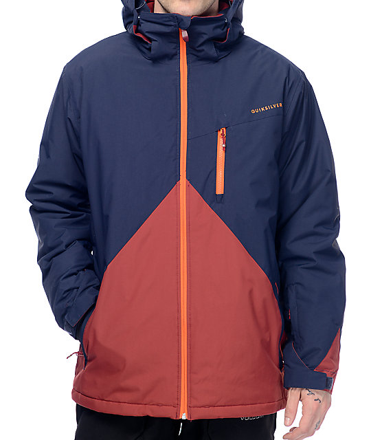 Quiksilver Mission Colorblock Navy 10K Snowboard Jacket Zumiez